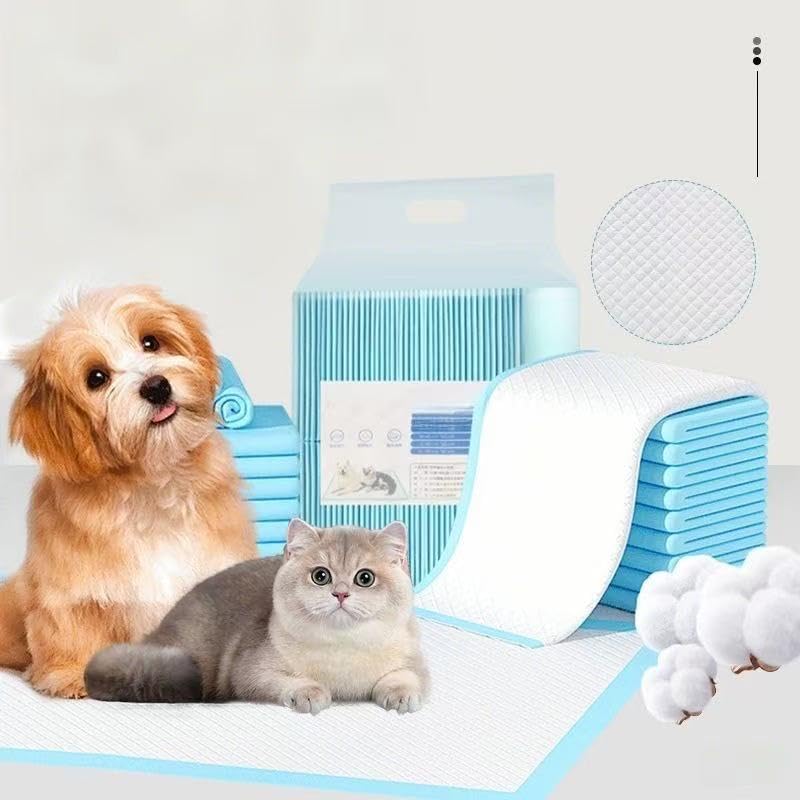 Absorbent Disposable Dog & Cat Training Pads - Large Washable Pet Supplies with Leak-Proof Design for Crate & Indoor Use (40 Count)