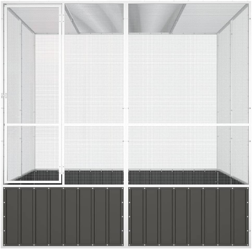 Steel Bird Cage, Large Flight King Bird Cage for Cockatiels African Grey Quaker Amazon Sun Parakeets Green Cheek Conures Pigeons Parrot Bird Cage Birdcage, Anthracite 84.1"x85.6"x83.3"