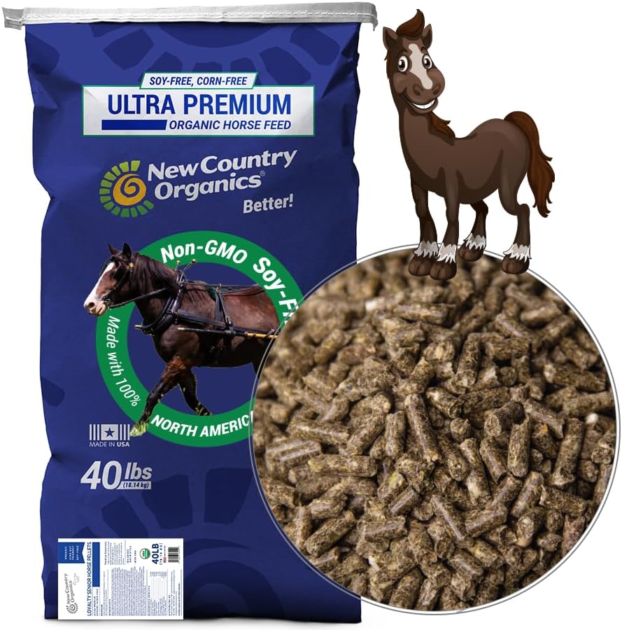 New Country Organics | Loyalty Senior Horse Pellets for Horses 15+ Years Old | Corn-Free and Soy-Free | 16% Protein | Certified Organic and Non-GMO | Nutrition for Senior Horses 40 lbs | Grain Feed