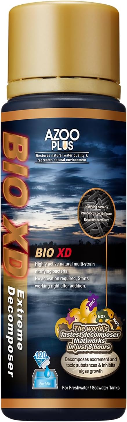 AZOOPLUS BIO XD Extreme Decomposer Nitrifying Bacteria for Freshwater and Saltwater Fish Tank 4.05 Ounces