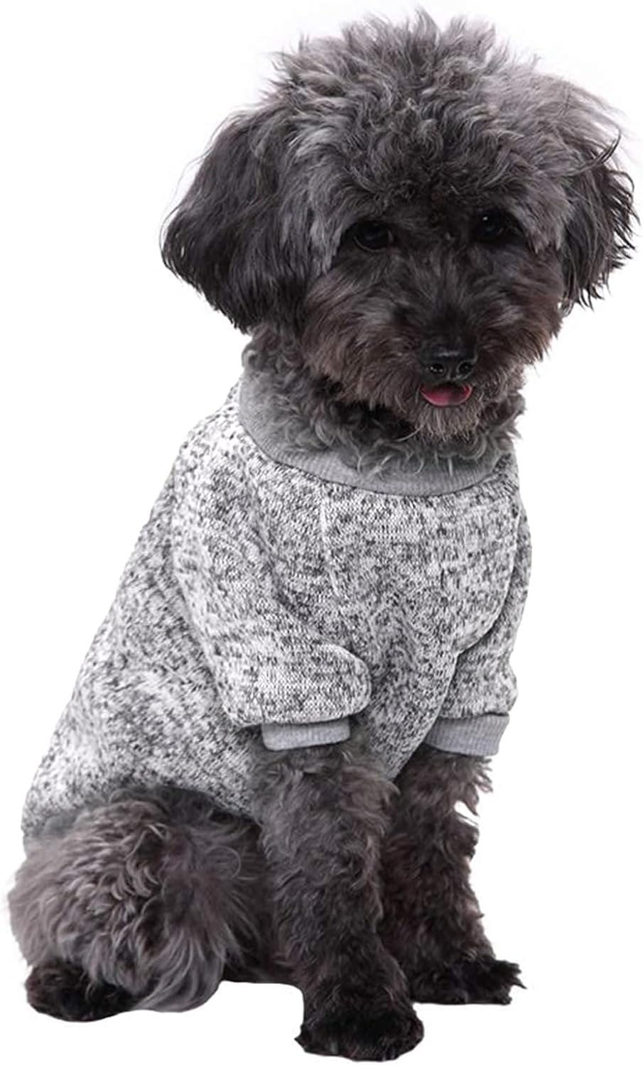 Jecikelon Dog Clothes Dogs Sweater Soft Puppies Clothing Winter Puppy Sweaters Warm Outfit for Dogs Small XXS XS Cat Apparel (X-Large, Grey)