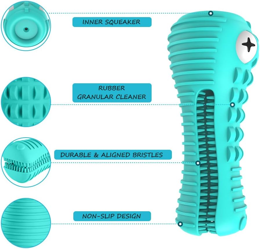 Dog Toys for Aggressive Chewers Large Medium Breed, Indestructible Dog Toothbrush Chew Toys, Squeaky Interactive Tough Extremely Durable, Dogs Toys to Keep Them Busy