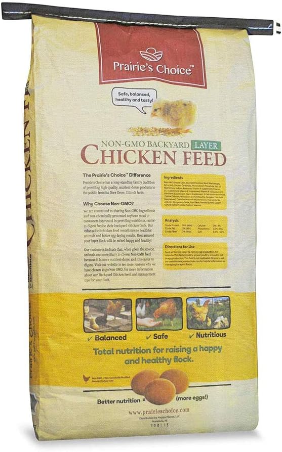 Prairie's Choice Non-GMO Backyard Chicken Feed - Layer Formula, 25lbs
