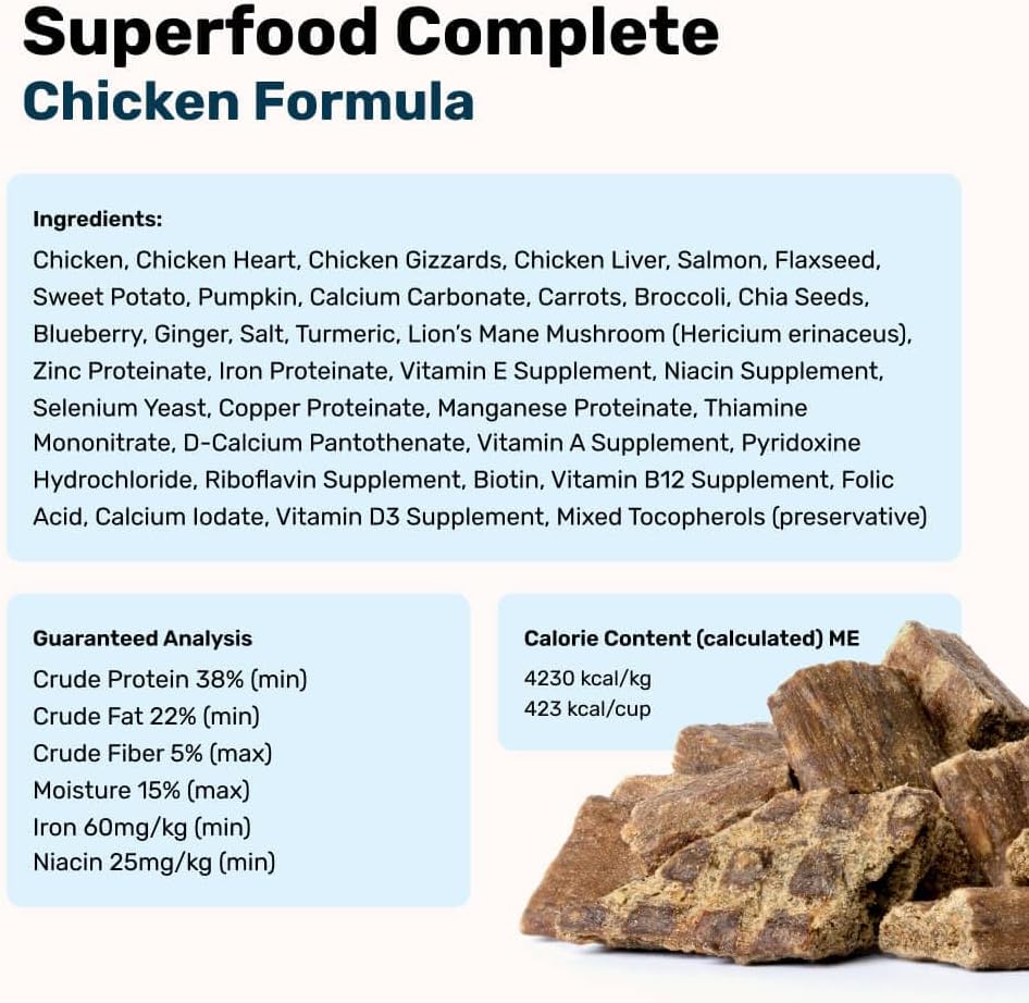 BADLANDS RANCH - Superfood Complete, Air-Dried Adult Dog Food - High Protein, Zero Fillers, Superfood Nutrition by Katherine Heigl (24 oz., Premium Chicken)