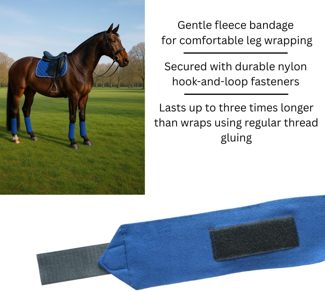 Horse Leg Bandage/Horse Leg wrap (Set of 4) Red, Blue, Navy Blue, and Black (Blue)