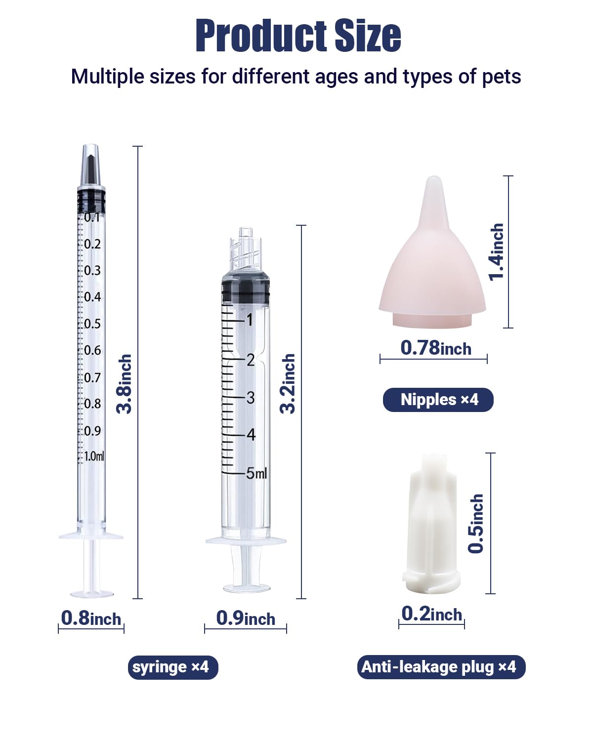 Pet Nursing Bottle, Nursing Bottle Kits, Kitten Bottle Feeding Kit, Fit for Feeding Newborn Puppies, Kitten, with 6 Replacement Nipple for Nursing Puppy Milk