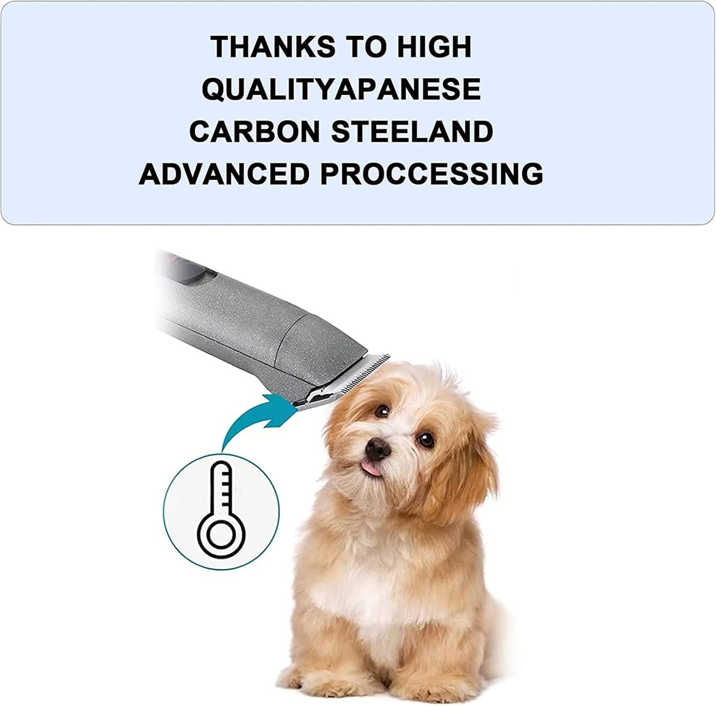 4PACK Dog Grooming Clipper Replacement Blades Compatible with Andis Pet Clipper/Oster A5/Wahl KM Series Dog Clipper,Ceramic Blade & Stainless Steel Blade (#3FC+4FC+5FC+7FC)