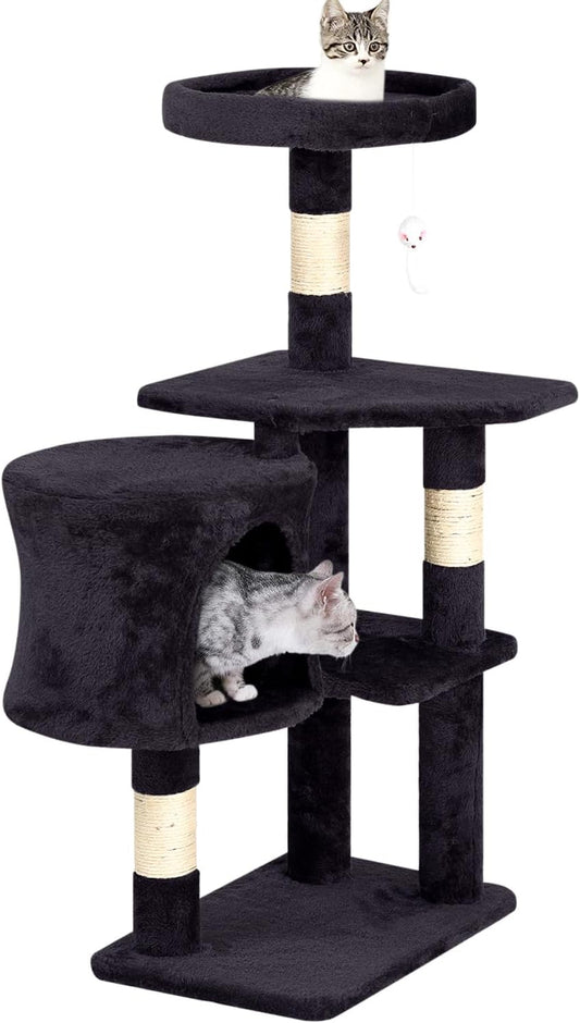 BestPet Cat Tree 36 inch Tall Scratching Toy Activity Centre Cat Tower Cat Condo Multi-Level Furniture Scratching Posts for Indoor Cats,Dark Gray