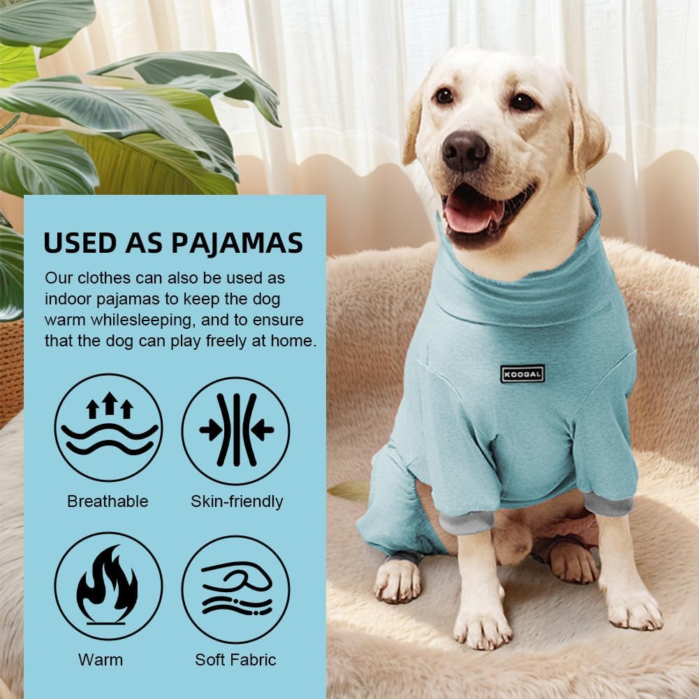 Dog Pyjamas PJS Sweater Clothes and Home Clothing Suitable for Small to Medium Breeds of Dogs, Dog Neutering Suits, Extra-Large Stretch Fabric, Four-Legged Clothes (Thin Blue, XL)