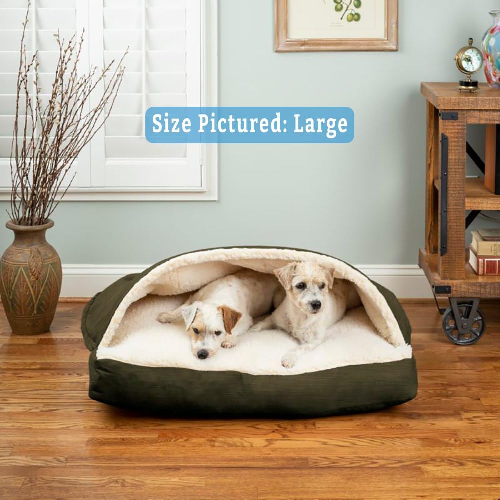 Snoozer Pet Products Rectangle Cozy Cave Dog Bed, Small, Olive