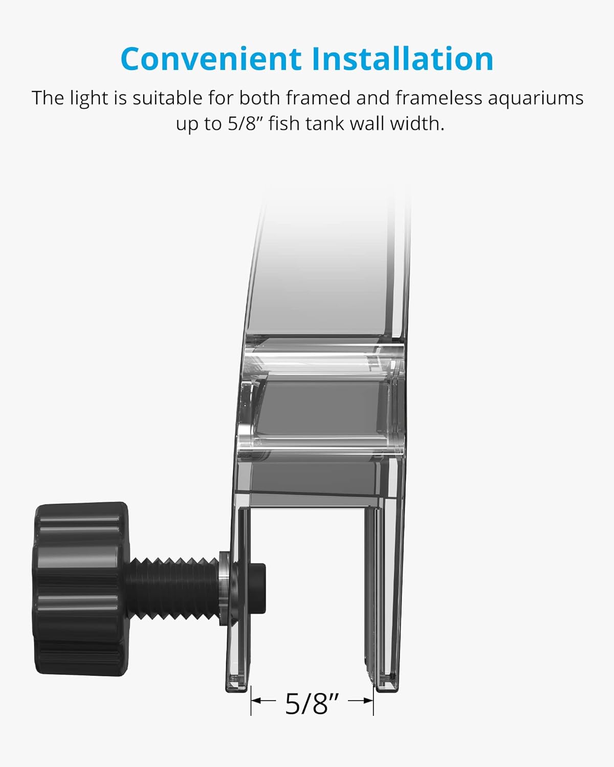 NICREW Marine Clip on Aquarium Light, Saltwater Fish Tank Light for Coral Reef Tanks with LCD Timer, 2 Lighting Modes