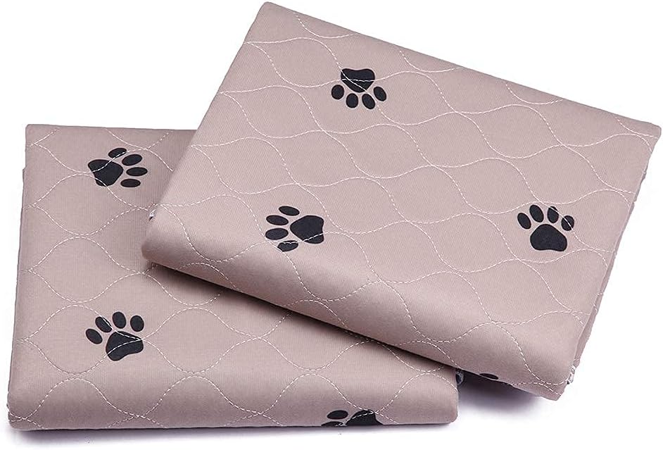 SincoPet Washable Dog Pee Pads with Puppy Grooming Gloves,Puppy Pads,Reusable Pet Training Pads,Large ,Waterproof Pet Pads for Dog Bed Mat,Super Absorbing Whelping Pads,24x36 Inch (Pack of 4)
