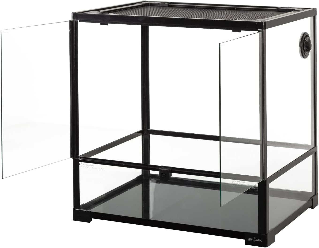 REPTIZOO 45 Gallon Glass Reptile Terrarium 24" x 18" x 24" Knock-Down Reptile Tank with Double Hinge Door and Top Screen Ventilation Easy Assembly Terrarium