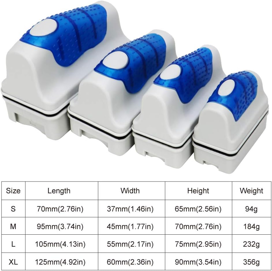 Jasonwell Magnetic Aquarium Fish Tank Glass Algae Glass Cleaner Scrubber Floating Clean Brush(M)