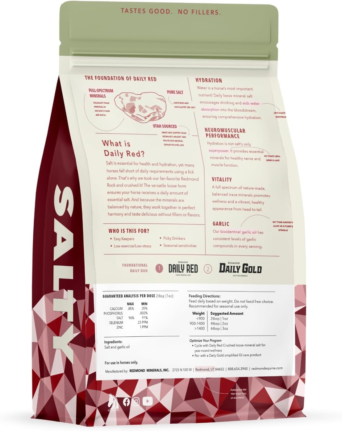 REDMOND Daily RED Crushed - Mineral Supplement for Horses (Garlic (5 LB))
