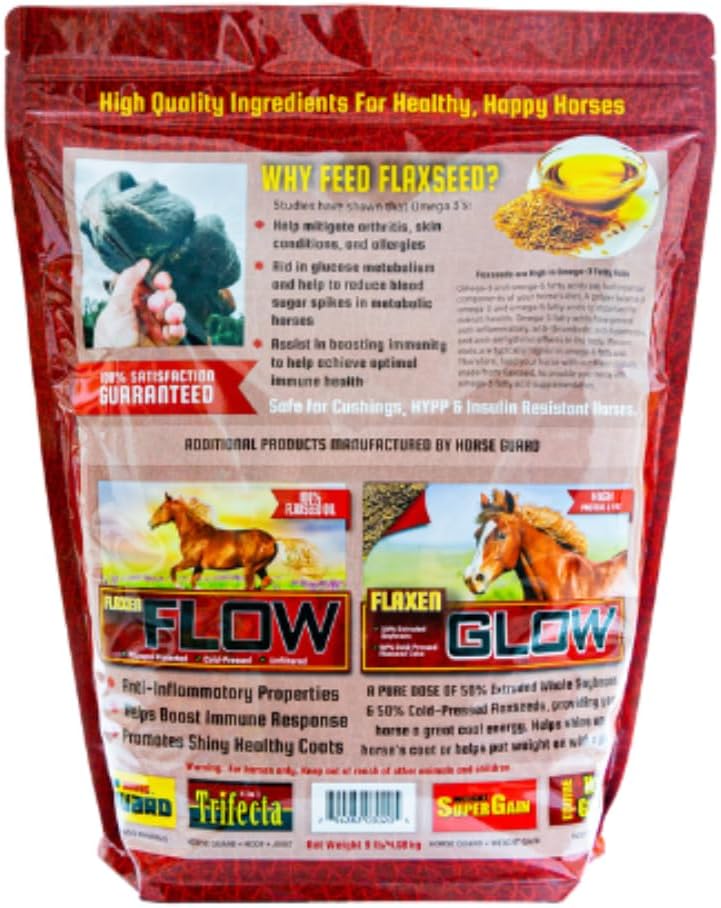 Flix 9 lb, 100% Flaxseed Healthy Treats for Horses, High in Omega-3