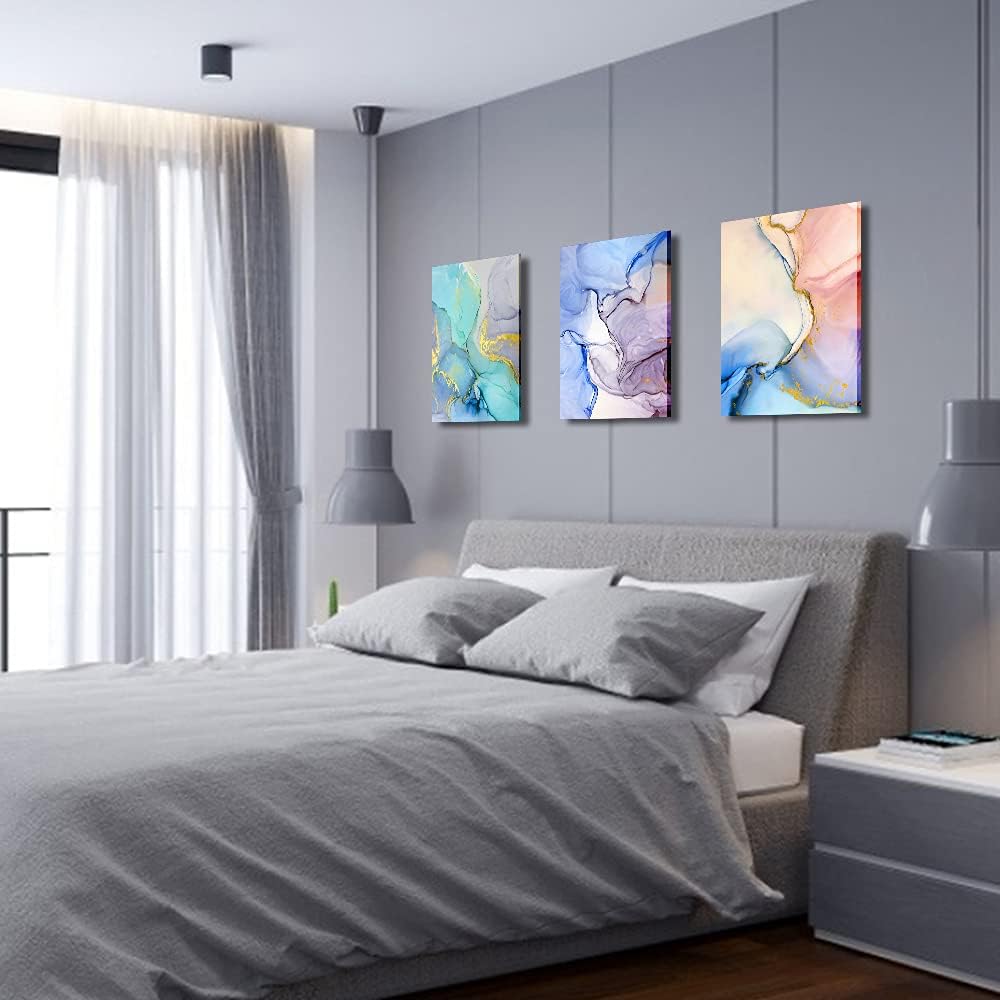 Abstract Wall Decor For Living Room Canvas Wall Art Paintings For Bedroom Colorful Color Abstract Wall Artworks Pictures For Office Kitchen Decoration Bathroom Home Decorations Art 3 Piece 12x16 Inch