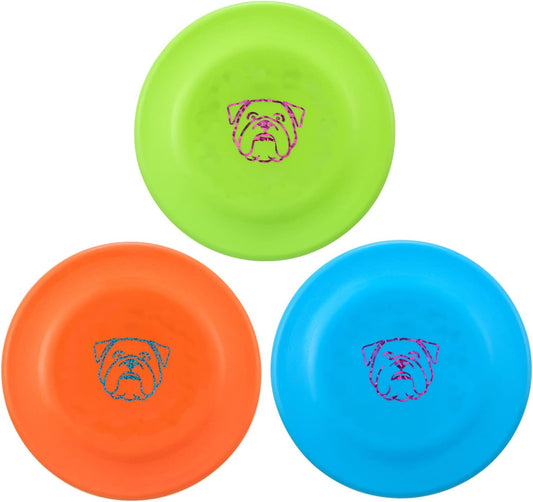 Dog Flying Disc, 3 Pcs Competition Dog Flyer Toy, Soft Indestructible Rubber Lightweight Flying Discs Toy for Dogs - Floats On Water, Gentle On Teeth and Gums