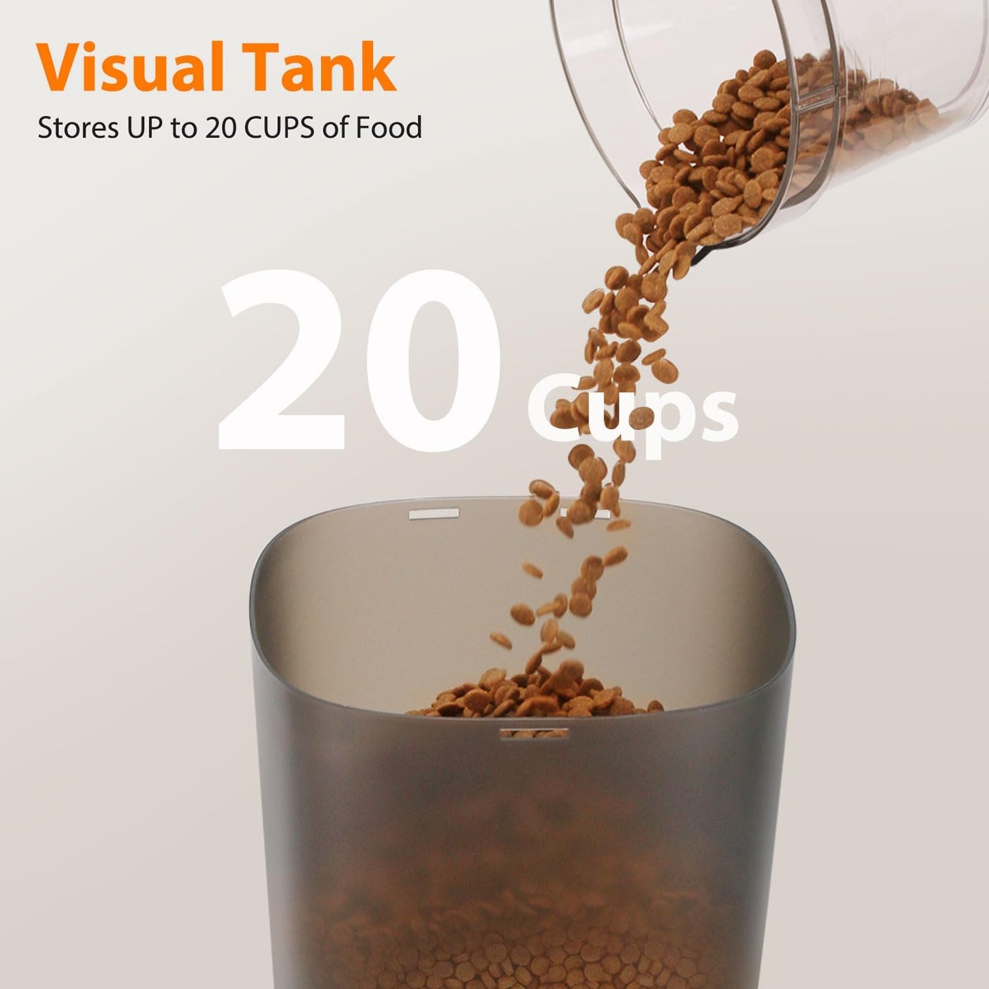 Automatic Cat Feeders for Two Cats, 5L/20 Cups Double Automatic Cat Food Dispenser with 2 Stainless Bowls, Timer Setting 20 Portions 6 Meals Per Day, 10s Meal Call, Pet Feeder for Dog (Black)