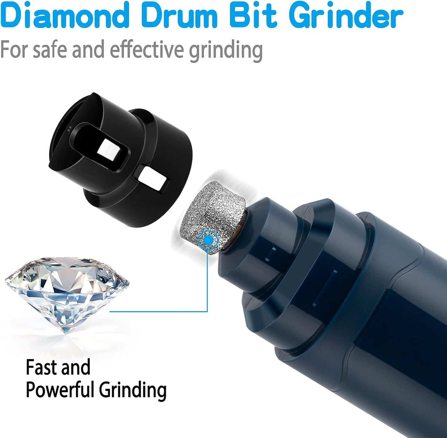 Casfuy Dog Nail Grinder Upgraded - Professional 2-Speed Electric Rechargeable Pet Nail Trimmer Painless Paws Grooming & Smoothing for Small Medium Large Dogs & Cats(Dark Blue)