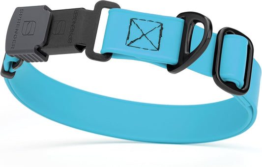 Dogline Biothane Waterproof Dog Collar with Herm Sprenger Black Stainless Steel Quick Release Buckle – Heavy Duty Tactical Durable Collar for Dogs – Comfortable and Safe Pet Collar, W 3/4" L 12-19"