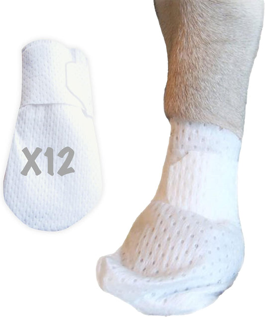 Medimitt Paw Bandages for Dogs, Cats and Pets – Stretchy Medical Booties, First Aid for Paws – Non Slip, Non Adhesive, Breathable, Disposable, Washable, Adjustable Strap,12 Pack (X-Large)