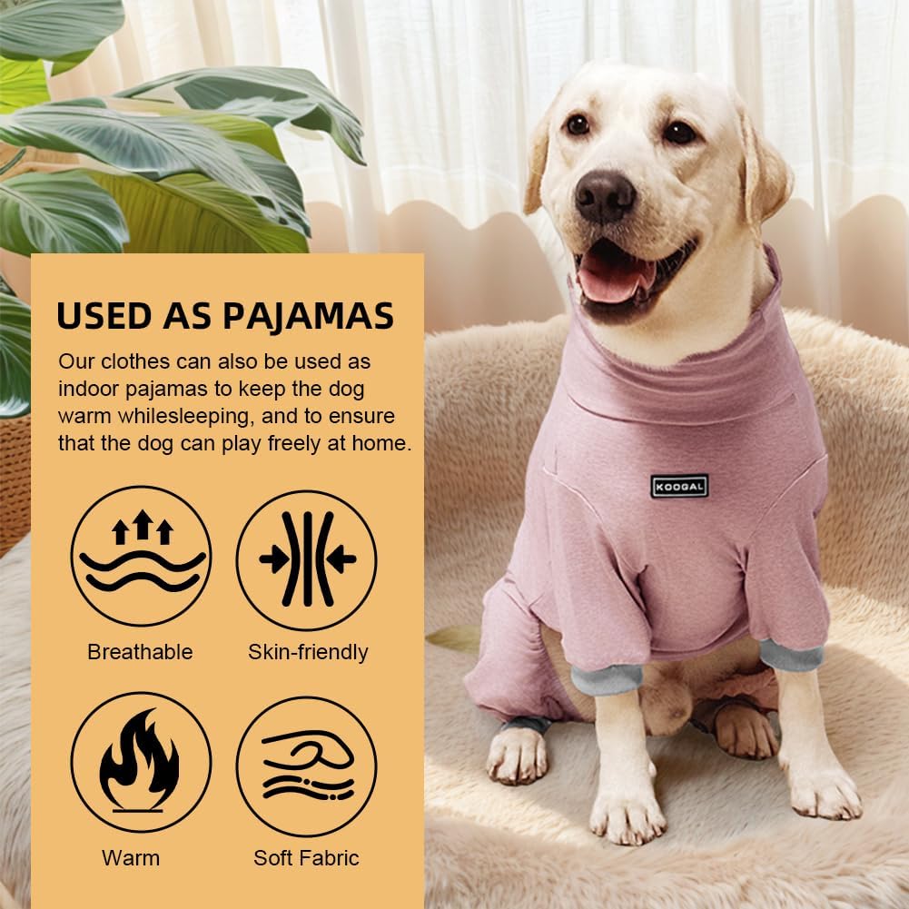 Dog Pyjamas PJS Sweater Clothes and Home Clothing Suitable for Medium to Large Breeds of Dogs, Dog Neutering Suits, Extra-Large Stretch Fabric, Four-Legged Clothes (Thin Pink, 4XL)