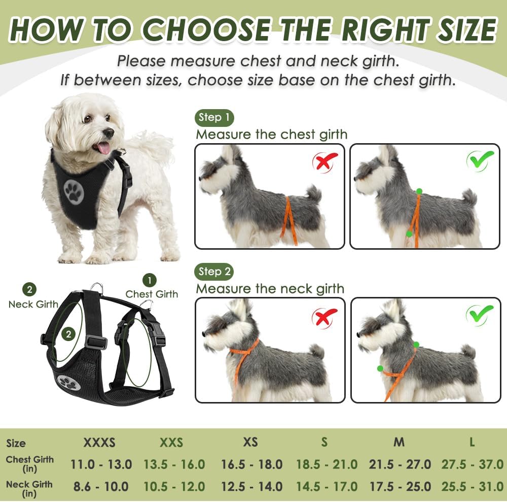 SlowTon Dog Seat Belt Harness for Car, Dog Car Harness Adjustable Mesh Breathable & Dog Seatbelt Safety Tether with Elastic Bungee for Small Medium Large Pets(Black, Double Clip, M)