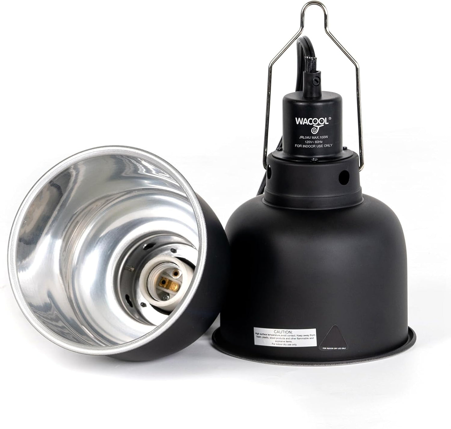 Reptile Light Fixture 2 Pack, 5.5 in Deep Dome Reptile Heat Lamp Fixture, Optical Reflection Terrarium Light Fixture for Reptile UVB UVA Heat Basking Bulbs