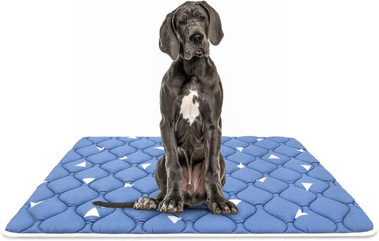 Dog Crate Mat, Ultra Soft Dog Bed Mat for Sleeping with Anti-Slip Bottom, Washable Kennel Pad for Large Medium Small Dogs Breeds with Cute Prints and Dark Colored to Hide Stains (52" X 28")