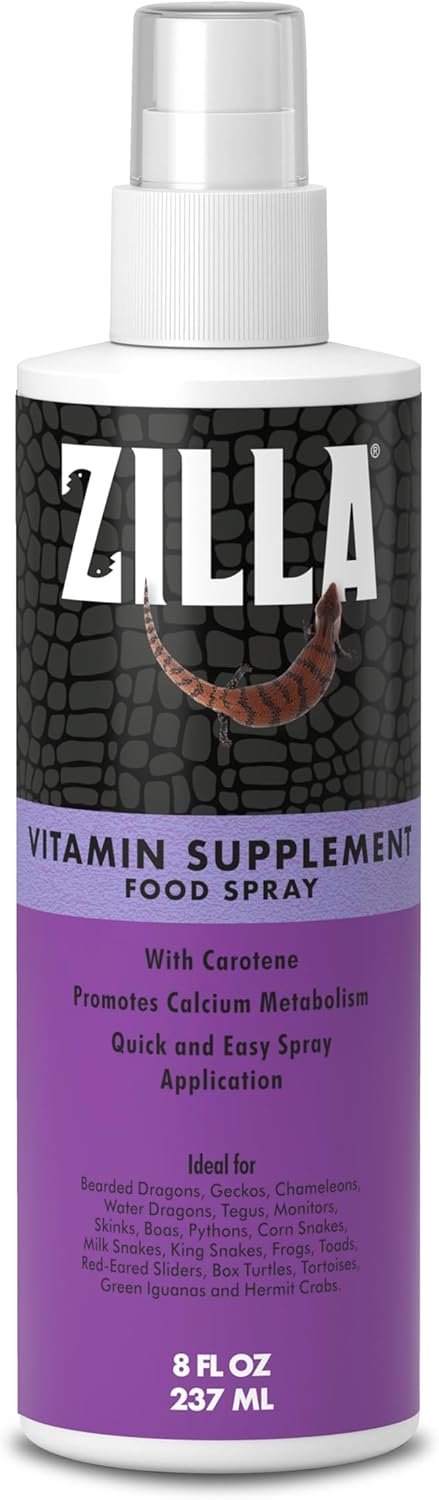 Zilla Vitamin Supplement Food Spray, with Carotene, Spray-on Multivitamin Supplement for Reptiles