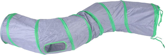 iCAGY Cat Tunnel for Indoor Cats Interactive, Rabbit Tunnel Toys, Pet Toys Play Tunnels for Cats Kittens Rabbits Puppies Crinkle Pop Up Gray 47" Shape S