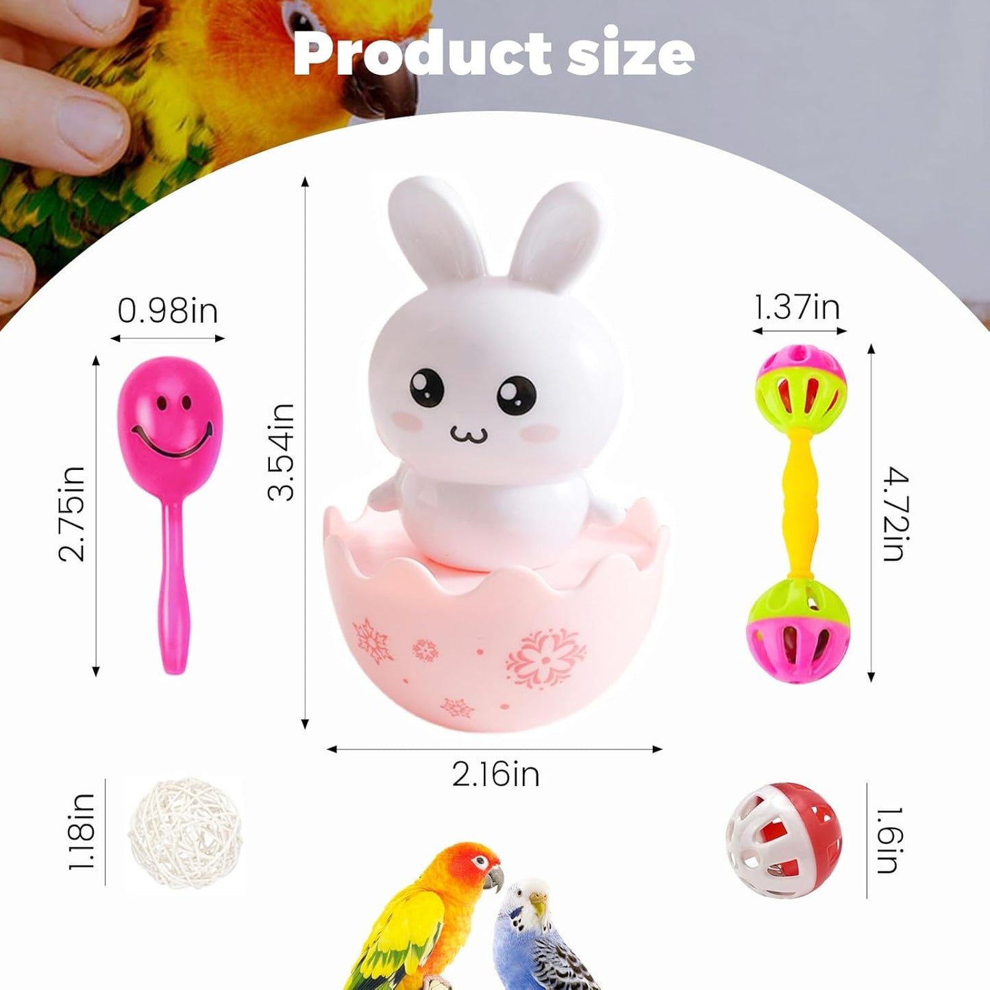 10 Pieces Bird Toys-Bird Toys for Parakeets, Suitable Budgies Cockatiels Lovebird Monk Parakeet Amazon Parrot Sun Conure