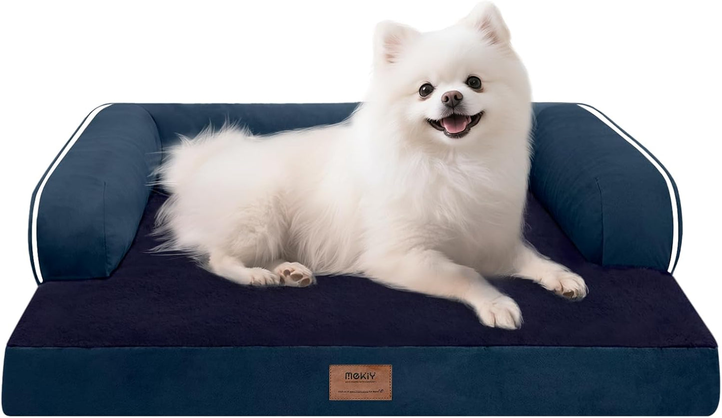 Small Dog Bed Orthopedic Washable Cat Bed Memory Foam Couch Sofa Comfy Pet Beds with Waterproof Removable Cover & Non-Slip Bottom