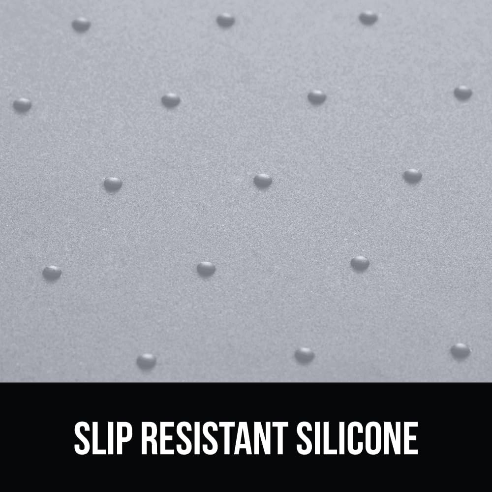 GORILLA GRIP 100% Waterproof Raised Edge BPA Free Silicone Pet Feeding Mat, Dog Cat Food Mats Contain Spills Protects Floors, Placemats for Cats, Dogs Water Bowl, Pets Accessories 18.5x11.5 Light Gray