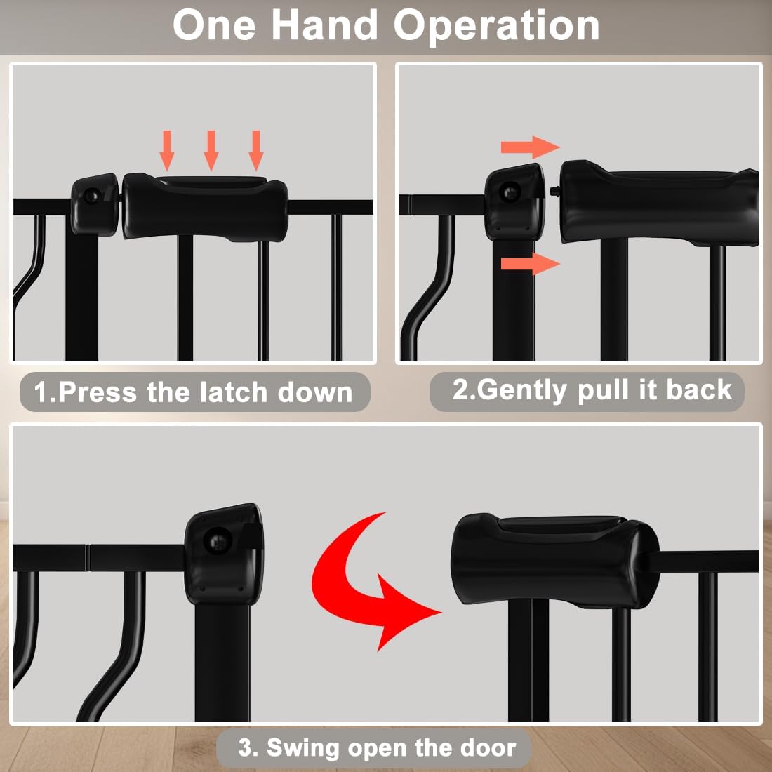 Fairy Baby Extra Wide Baby Gate 76.3-81.1 Inch Wide, Walk Through Pressure Mounted No Drill, Long and Large Tension Gate for Pet and Kids