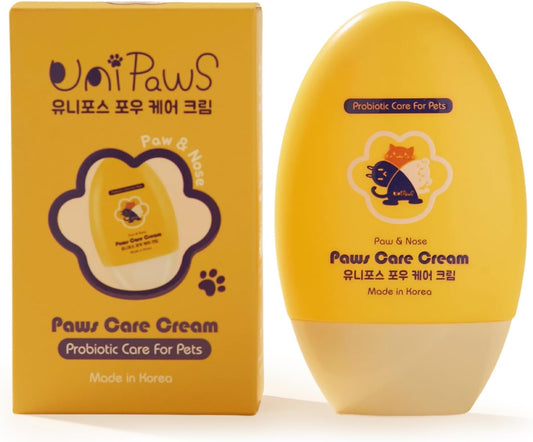 UNIPAWS Probiotic Moisturizing Cream for Dogs & Cats – Organic & Lick-Safe Relief for Dry, Cracked, Itchy Paws, Noses, Elbows & Ears – Skin-Care, Non-Greasy Formula, Made in Korea, 2.1 oz / 60g