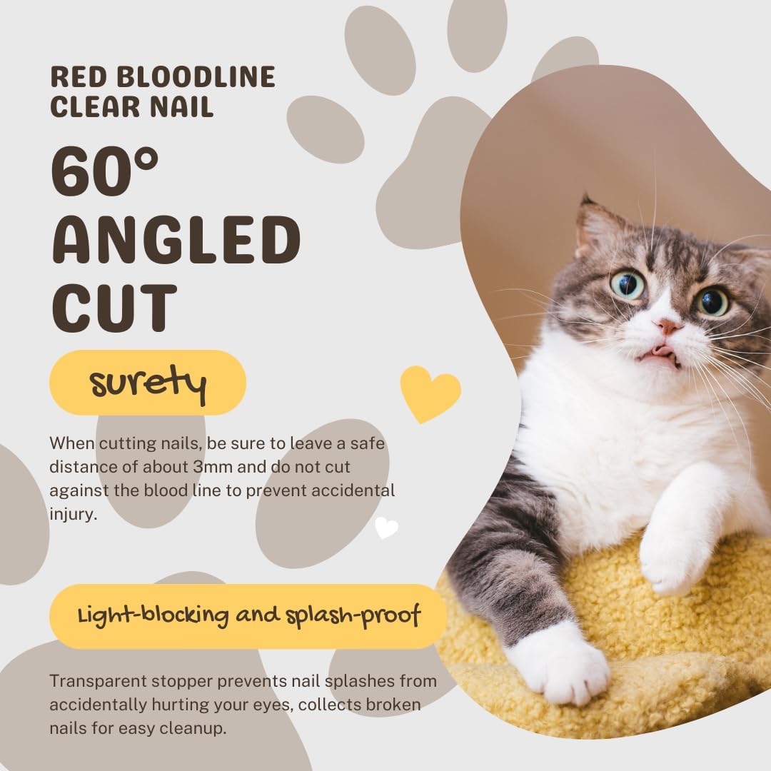 Cat Nail Clippers, Whale Shape Precision Trimming Tool, Ergonomic Non-Slip Handle, Safety Guard, Compact & Easy to Clean (Blue)