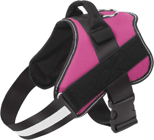 Bolux Dog Harness, No-Pull Reflective Dog Vest, Breathable Adjustable Pet Harness with Handle for Outdoor Walking - No More Pulling, Tugging or Choking (Rose red, M)
