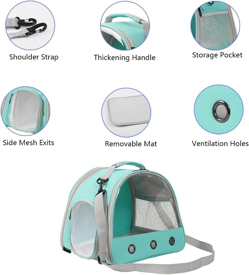 Bearded Dragon Carrier,Lizards Travel Bag, Small Animal Travel Carrier for Hedgehog Rat Parrot Bird, Portable Guinea Pig Travel Carrier for 2