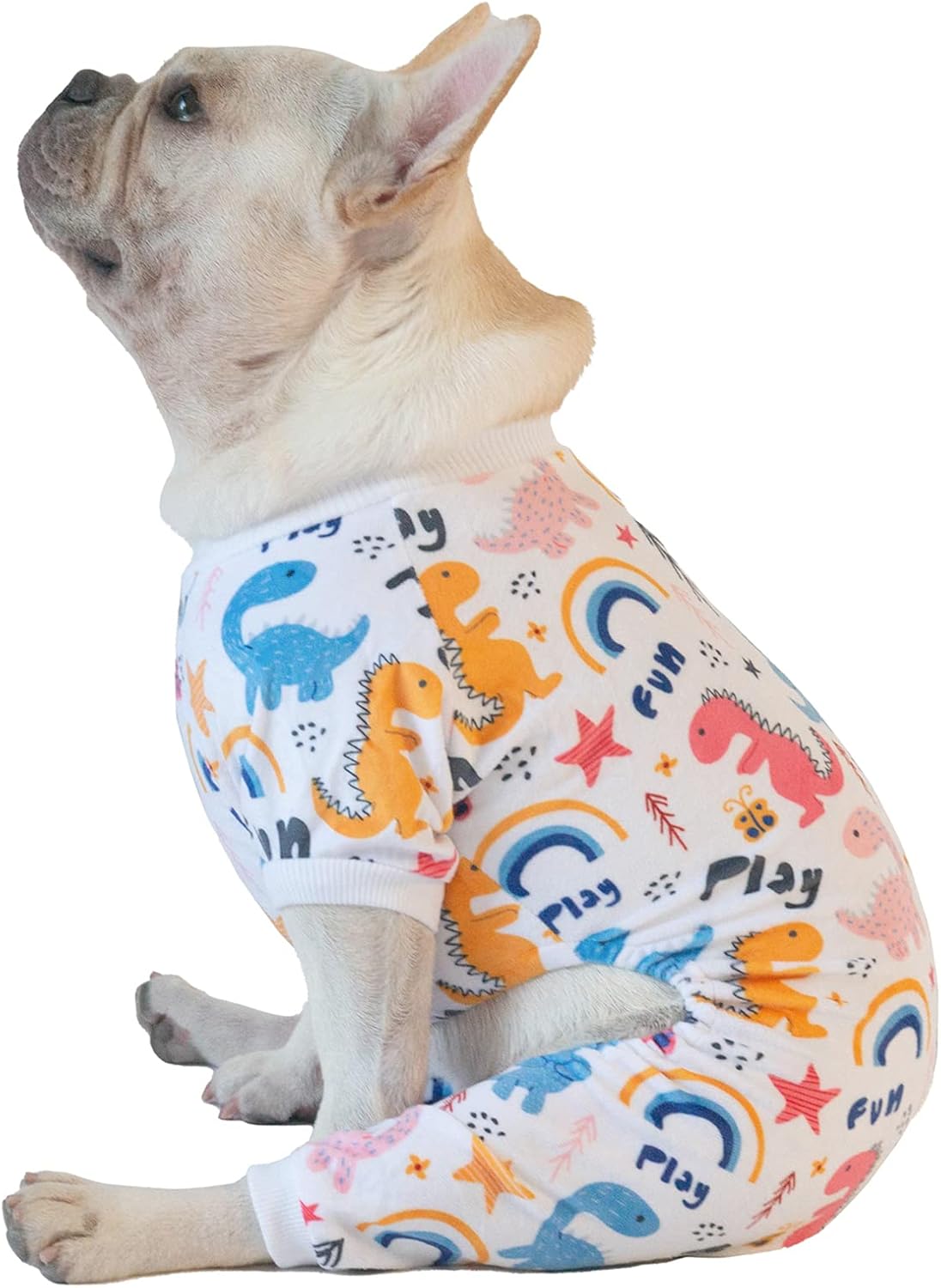 CuteBone Small Dogs Outfit Soft Puppy Onesies Pjs Dog Pajamas Pet Coat Cat Apparel Comfy Doggie Jumpsuit Bodysuit for All Seasons P159S