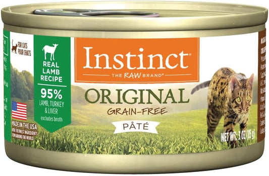 Instinct Original Pate Wet Cat Food, Grain Free Recipe - Real Lamb, 3 oz. Cans (Pack of 24)