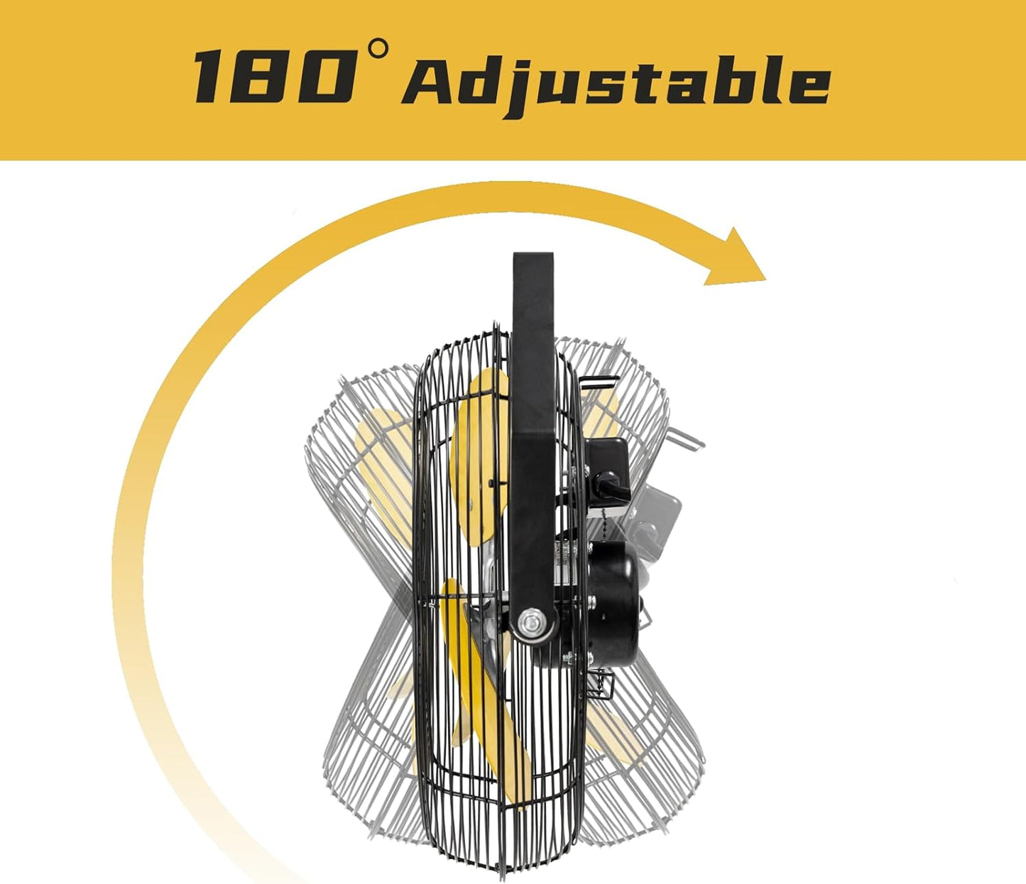 HiCFM 2500 CFM 12 Inch Industrial Wall Mount Fan, 3-Speeds High Velocity Wall fan with IP44 Enclosure Motor for Barn, Garage, Warehouse, Greenhouse and Commercial Use