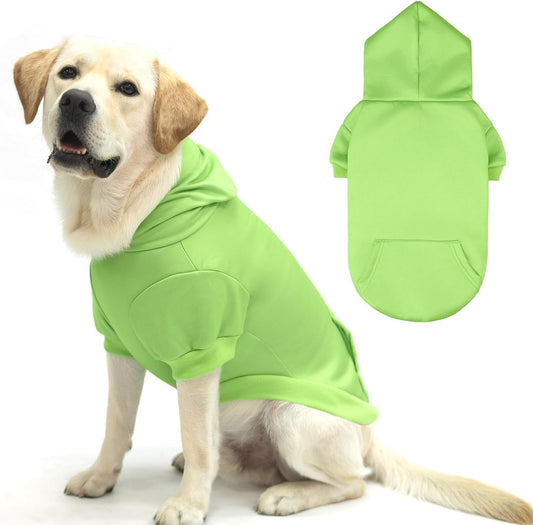 KOOLTAIL Basic Dog Hoodie - Soft & Warm Dog Hoodie Sweater with Leash Hole and Pocket, Dog Winter Coat, Cold Weather Clothes Sweatshirt for Small Medium Large Dogs Puppy Cat Boys Girls Green XL