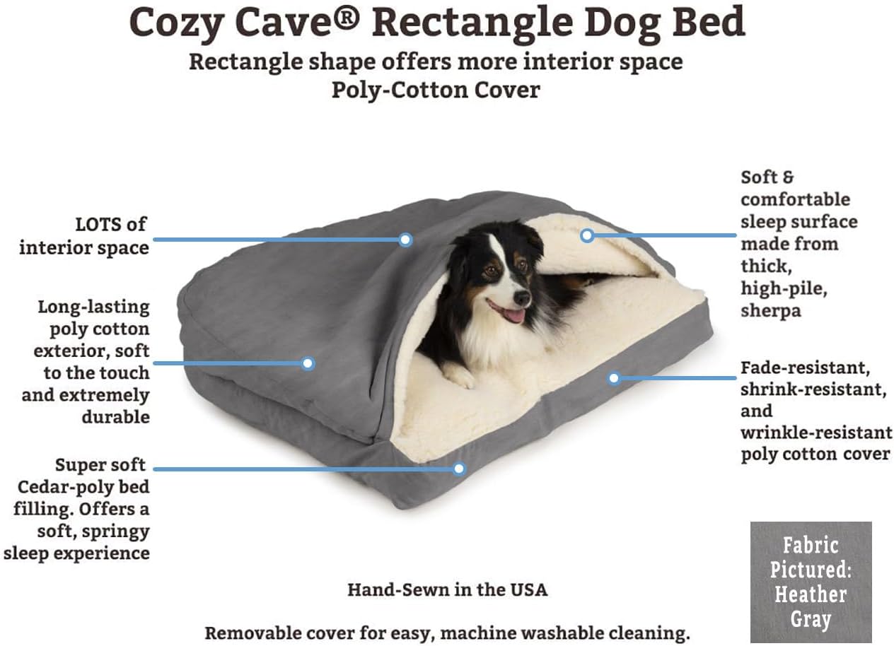 Snoozer Pet Products Rectangle Cozy Cave Dog Bed, Small, Red
