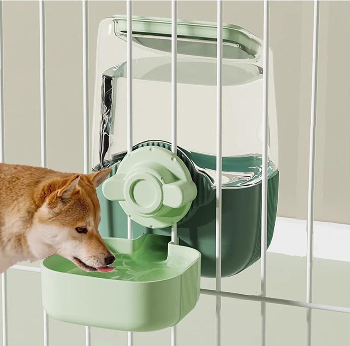 Pet Hanging Automatic Feeders Drinking Bowls，Gravity Rabbit Feeder and Water Set，Cage Cat Food Bowl Feeding Station for Puppy Kitten Chinchilla Hedgehog Guinea Pig Ferret (Green-Water)
