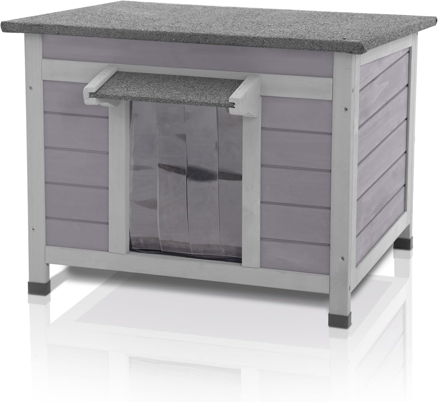 GUTINNEEN Outdoor Cat House Wooden Rabbit Hutch Outside Feral Cat Shelter Bunny Cage Guinea Pig Habitat Weatherproof(AIR12)