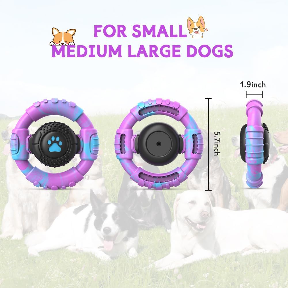 Dog Toys for Aggressive Chewers Large Medium Small Breed Indestructible Durable Tough Squeaky Dog Chew Toys to Keep Them Busy Nylon Rubber Interactive Dog Toys