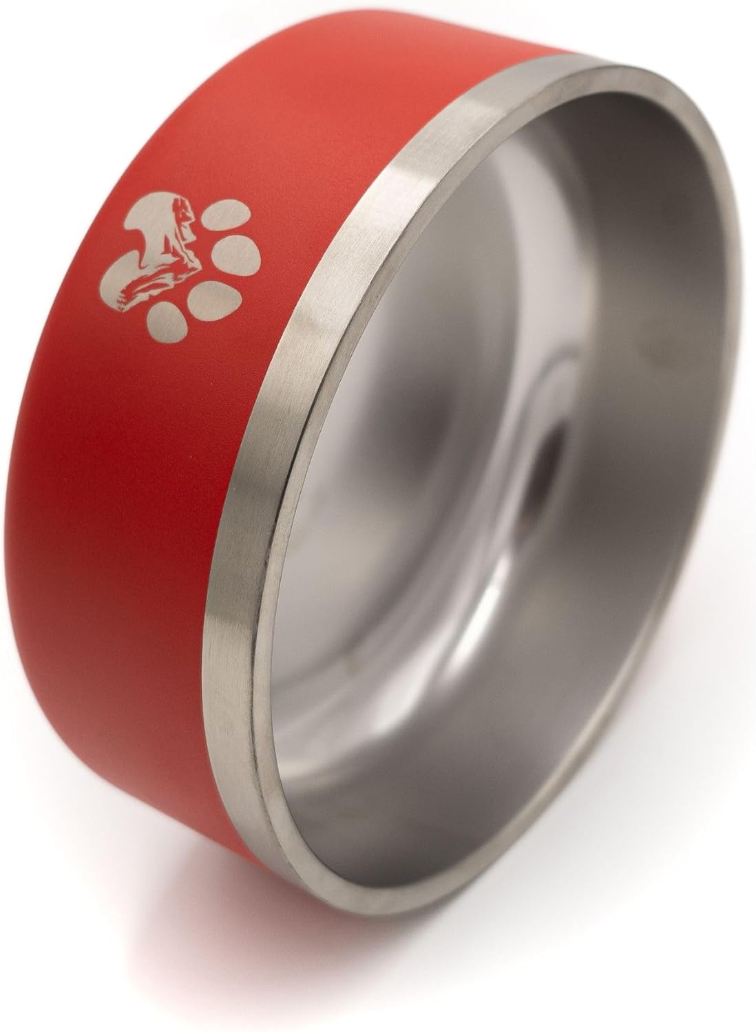 Stainless Steel Dog Bowl for Small-Large Dogs | Double Wall Insulated, Non-Slip Base Heavy Duty Water and Food Bowls for Dogs & Cats | Pet Safe BPA Free & Dishwasher Safe | 32 Oz - Red