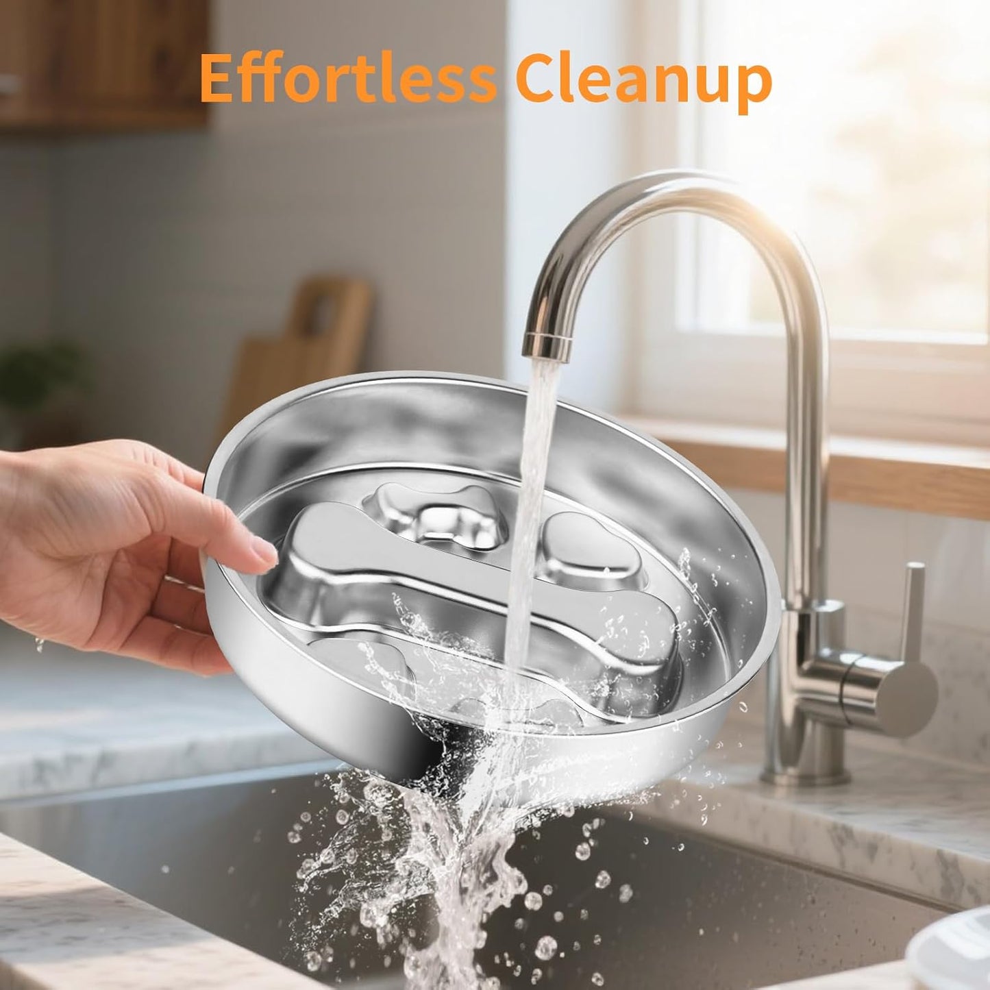 Slow Feeder Dog Bowl - 2 Cups Stainless Steel Dog Slow Feeder Food Bowl, Metal Non-Slip Lick Plate,Puppy or Cat Food Holder,Pet Supplies,Puzzle Maze Dish for Small & Medium Sized Breeds